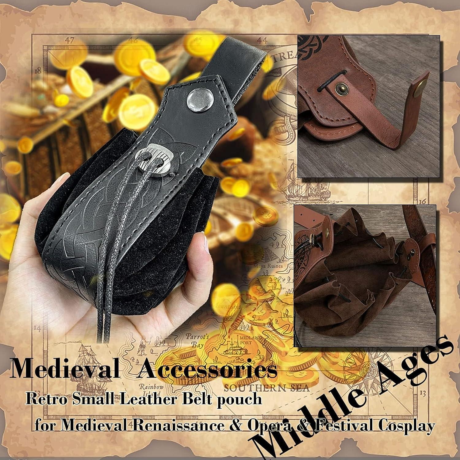Medieval Renascentista Roupa Feira Ren Cavalheiro Viking Unisexo Celta Viking Fantasia Dia Das Bruxas Carnaval feira renascentista LARP Ren Faire Adulto Cinto Bolsa de 2025 por $33.99 –P6