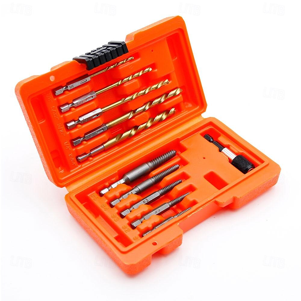 Set di estrattori di viti da 11 pezzi e set di estrattori di viti con supporto universale per punte da trapano, set di punte da trapano metriche, set di estrattori per punte da trapano inverse per la rimozione di viti, bulloni e prigionieri rotti del 2025 a $22.99 –P2