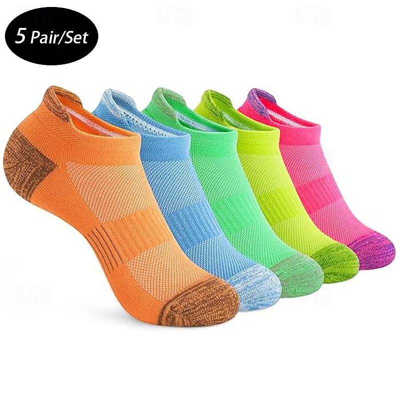 Men's 5 Pack Multi Packs Socks Ankle Socks Low Cut Socks Running Socks Casual Socks Black White Color Plain Sports & Outdoor Daily Vacation Basic Medium Spring Fall Fashion Casual 2025 - $7.99 –P1