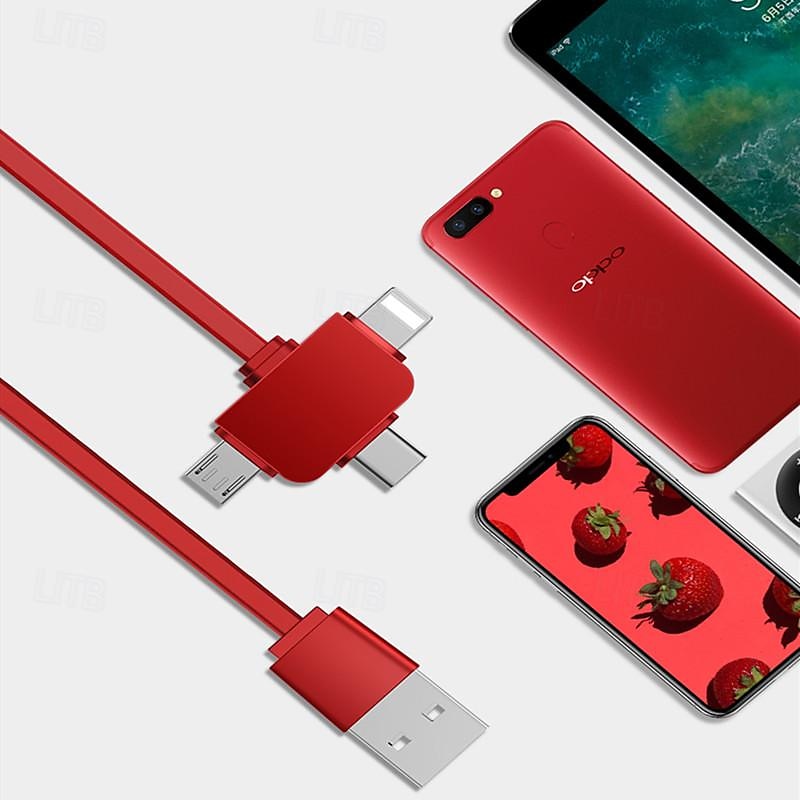 Cafele مناسب لكابل بيانات Apple 3 في 1 1 سحب 3 للهاتف المحمول كابل شحن قابل للسحب متعدد الوظائف 5A شحن سريع 2025 - $21.99 –P4