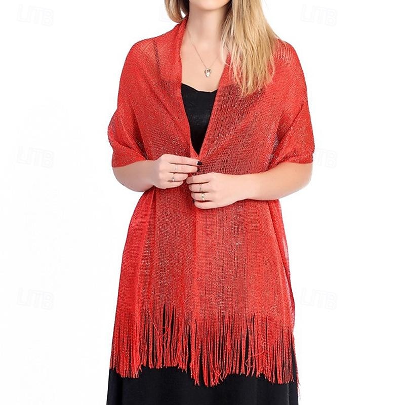 Women's Rectangle Scarf Street Daily Date Black Red Scarf Pure Color 2025 - $6.49 –P2