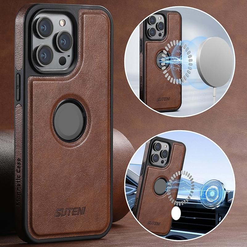 telefon Carcasă Pro iPhone 16 15 14 Pro Max Plus iPhone 13 12 Pro Max Zadní kryt Podpora bezdrátového nabíjení Nárazuvzdorné Retro TPU PU kůže 2025 - $14.99 –P10