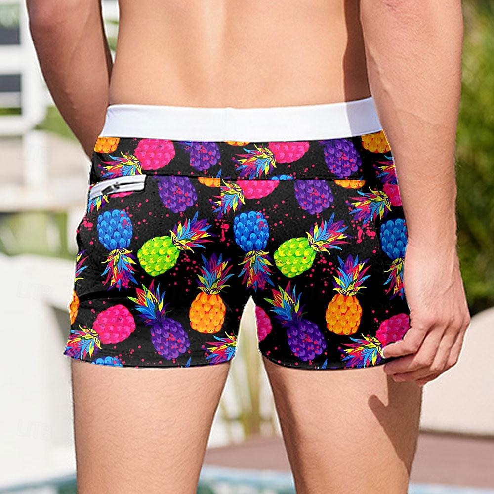 Bărbați Fruct Ananas Boxeri înot Pantaloni Scurți de Înot Pantaloni Scurti Talie medie Modă Șic Stradă Designer Surf Concediu Plajă Buzunar Cordon Talie elastică Designer Îmbrăcăminte 2025 - $19.99 –P2