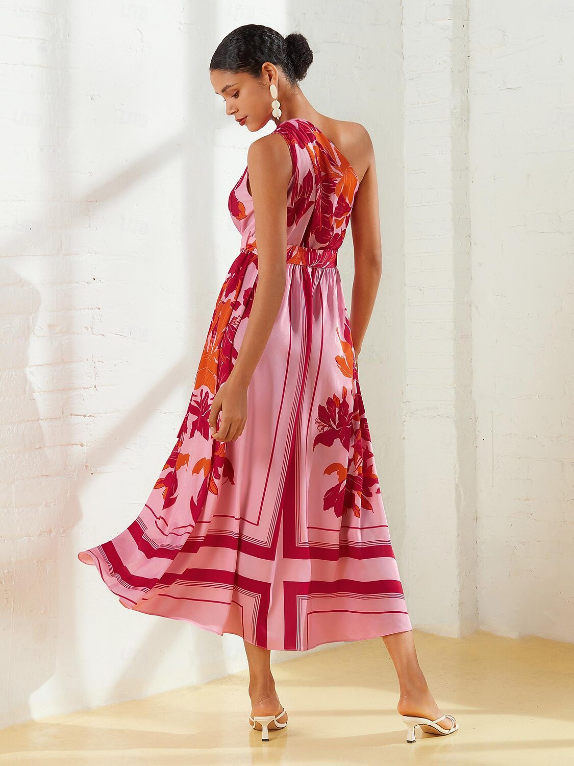 Per donna Abito Stampato Abito maxi Rosa Senza Maniche Floreale Stile Floreale Fibbia Estate Monospalla Vestiti Vacanza S M L del 2025 a $71.99 –P2