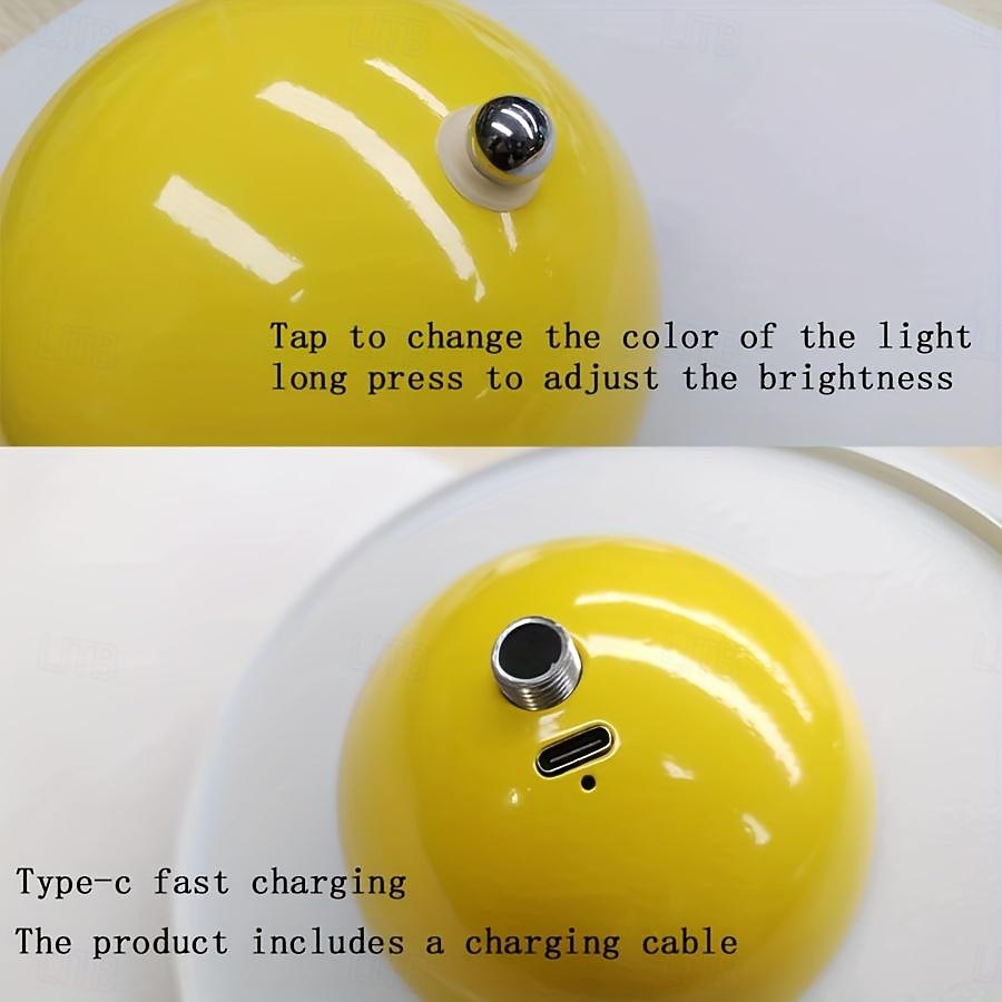 Cordless Touch Table Lamp, Dimmable Mushroom Beside Lamps Tri-Color Temperatures, Battery Operated Desk Lamp for Living Room, Bar and Bedroom, Yellow White Black 2026 - $54.99 –P5
