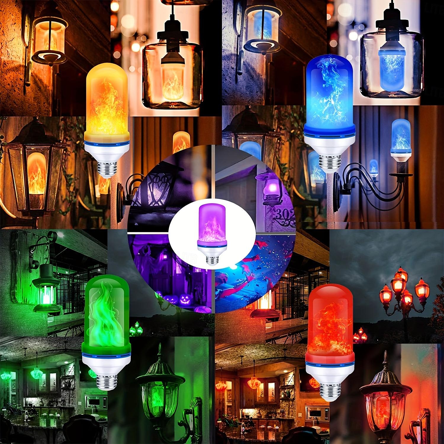 5W LED Fire Flame Effect Light Bulb, E26 E27 B22 4 Modes Fire Flickering Bulbs for Christmas Decoration Atmosphere Lighting with 4th Gear Gravity Sensor 1pc 2025 - $9.49 –P5