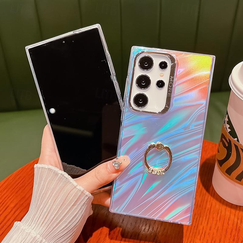 telefon Carcasă Pro Samsung Galaxy S24 S24 Ultra Plus S23 Ultra Plus S22 Ultra A55 A35 A25 A15 5G A54 A34 A14 S25 Ultra Zadní kryt Bling Glitter Lesklé Prstencová spona Nárazuvzdorné TPU Pokování 2025 - $14.99 –P13