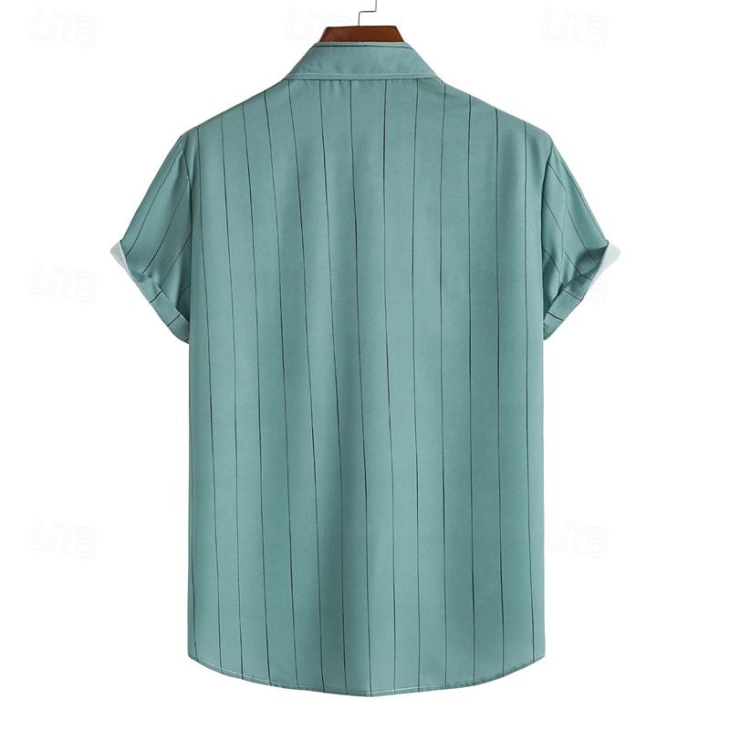 Homme Chemise Chemise d'été Chemise Décontractée Chemise de Plage Chemise Boutonnée Chemises à rayures Noir Blanche Vert Manche Courte Rayures Col Rabattu Vêtements de rue Vacances Vêtement Tenue de 2026 ? $23.99 –P11