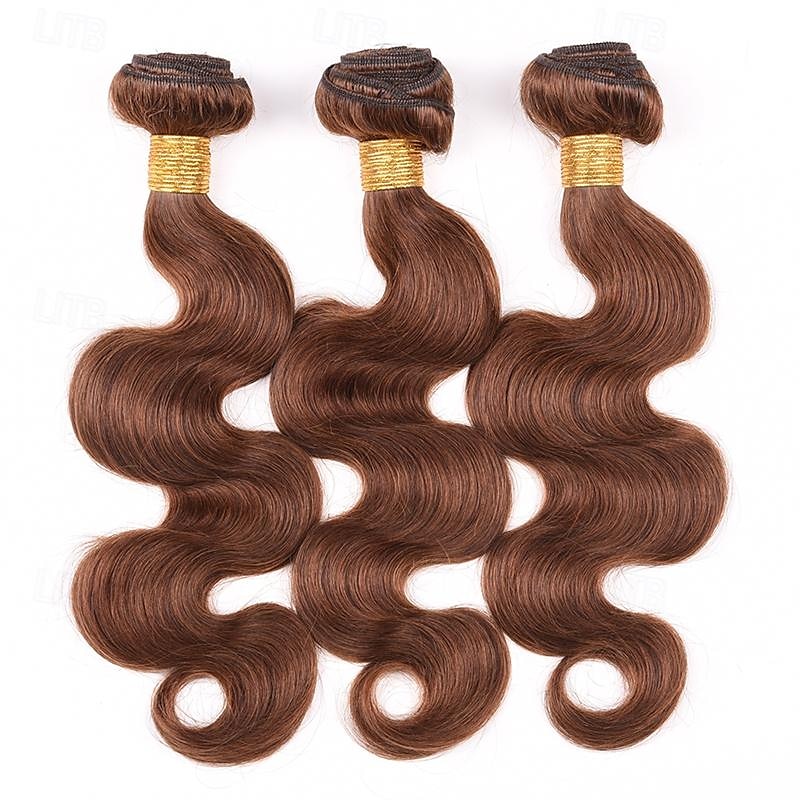 10-24 tuuman suklaanruskeat #4 body wave -niput brasilialaisen väriset hiukset nippu hiustenpidennykset hiukset kudotut luonnolliset raa'at hiukset 2025 - $120.99 –P3