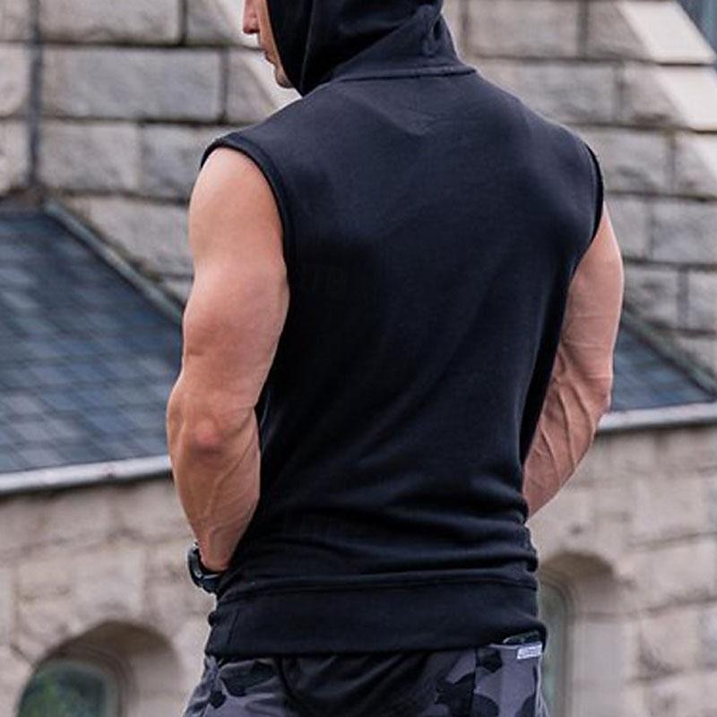Herre Singleter Vest topp Underskjorte Ermeløs skjorte Ermeløs Med hette Vår sommer عادي Mote Designer Grunnleggende Lomme foran Feriereise Gate Ut på byen Svart Militærgrønn Grå Topp T-skjorte for 2025 - $25.99 –P7