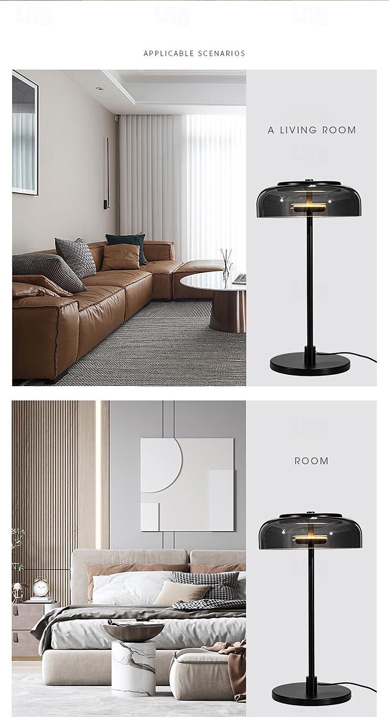 LED Beside Lamp 7W Nordic Glass Desk Light Bedroom Living Room Desk Lamp Kids Room Decor Bedisde Lights Gifts Creative Iron Table Light with Glass Lampshade Indoor Table Lamp with Plug 110-240V 2025 - $265.59 –P3