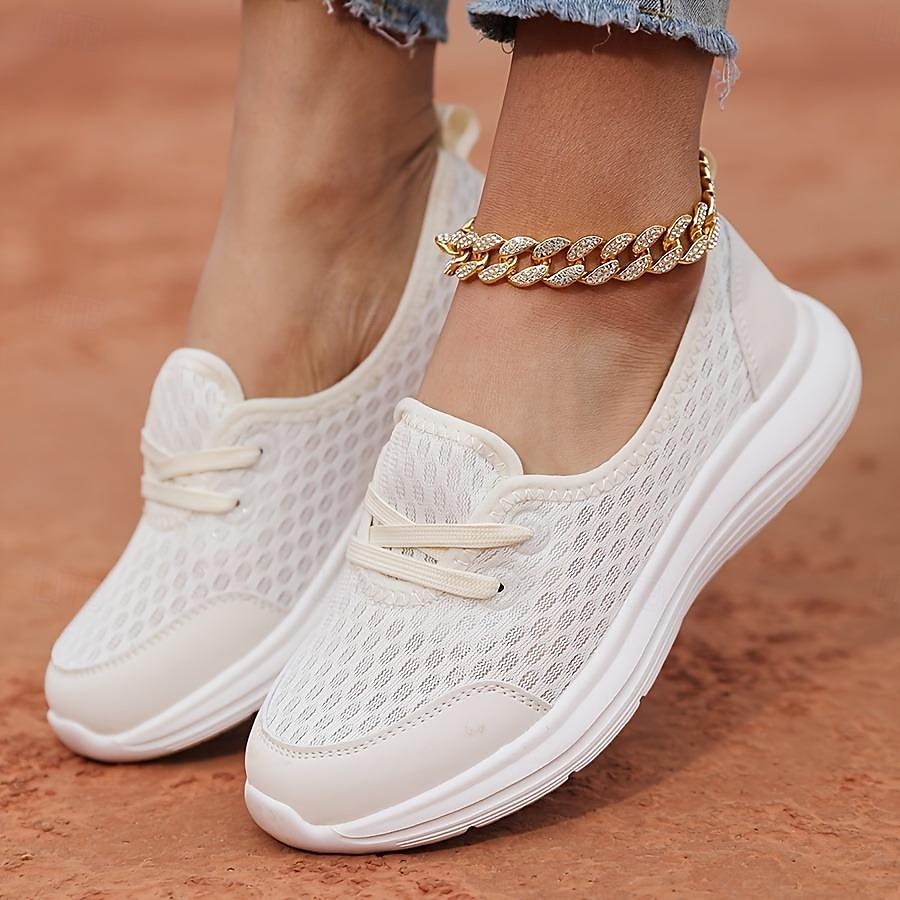Leichte, atmungsaktive Wanderschuhe für Damen – Slip-On-Mesh-Sneaker zum Laufen und für die Freizeit 2025 - $26.99 –P2