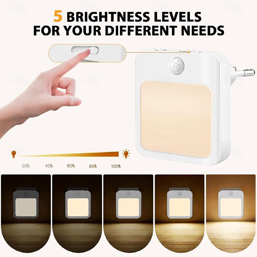 Motion Sensor Light LED Night Light Modes Switching Brightness Adjustable Just Plug In Outlet Light and Dark Sensor 2025 - $18.49 –P5