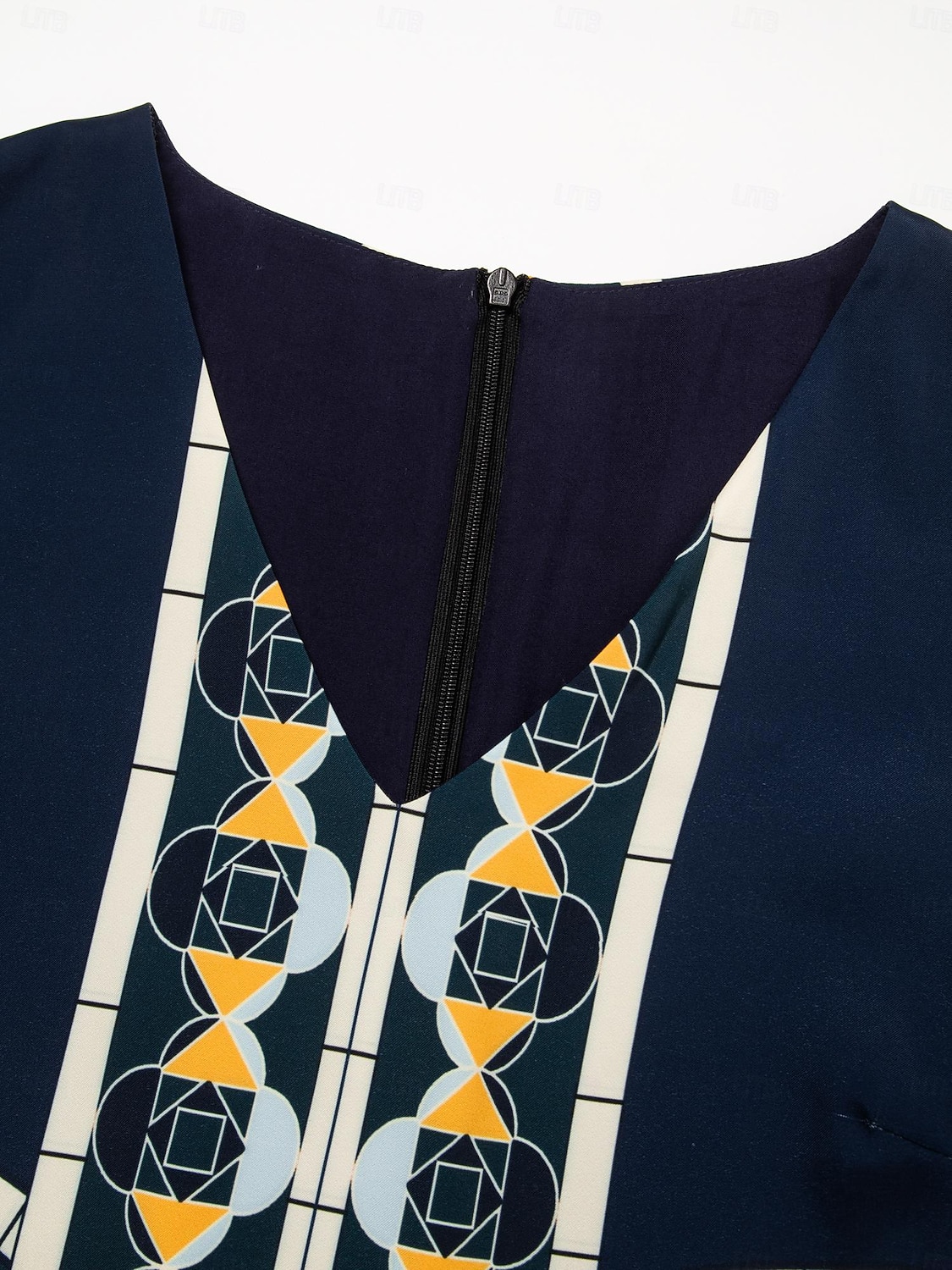 Dame Resort Wear Maxikjole Navyblå 3/4 ermer Folk Printer Vår sommer V-hals Fritid Strandferie XS S M 2025 - $124.99 –P9