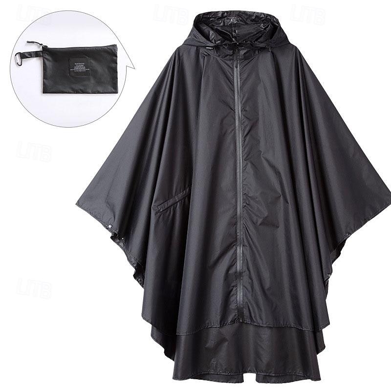Unisex Wanderregenmantel Außen Wasserdicht Leicht Reißfest Wanderoutfits Wanderbekleidung Frühling Herbst Kapuzensweatshirt Regenmantel Regenponcho Einfarbig Schwarz Armeegrün Königsblau 2025 - $36.99 –P3