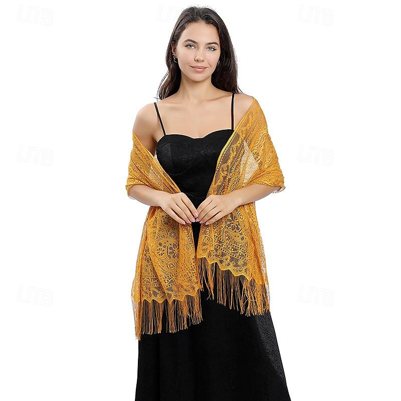 Omslagdoeken Damesomslag Elegant Bruids Mouwloos Polyester Bruiloftsomslagen Met Pure Kleur Voor Feest Lente zomer 2025 - $15.99 –P2