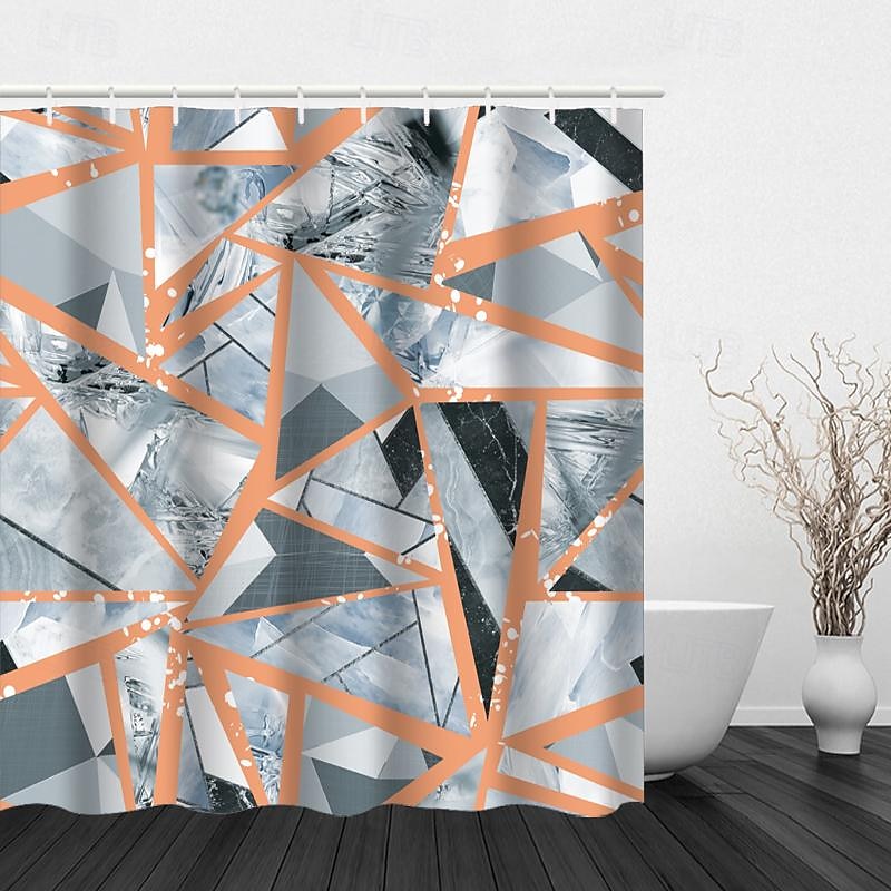 Dusjforheng med kroker 180cm*180cm(70"*70") polyester vaskbar vanntett mønster baderoms badekar dekor abstrakt 2025 - $25.99 –P5