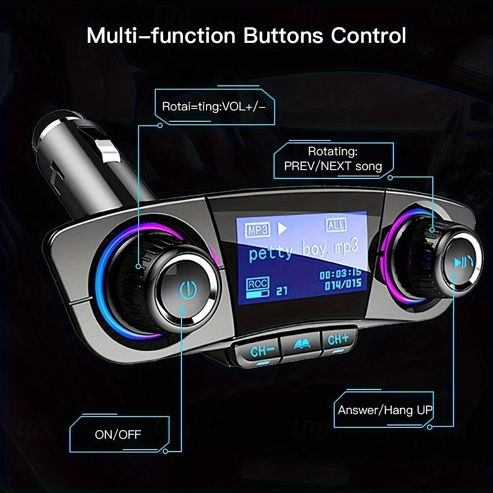 2025年 1 個の車用 MP3 プレーヤー、カードスロット付き、AUX ワイヤレス レシーバー、多機能車用 USB 音楽プレーヤー、ハンズフリー通話、電話充電器、車用ワイヤレス FM トランスミッター、車用アクセサリー、電話アクセサリー、ギフト  コレクション – $28.99 –P2