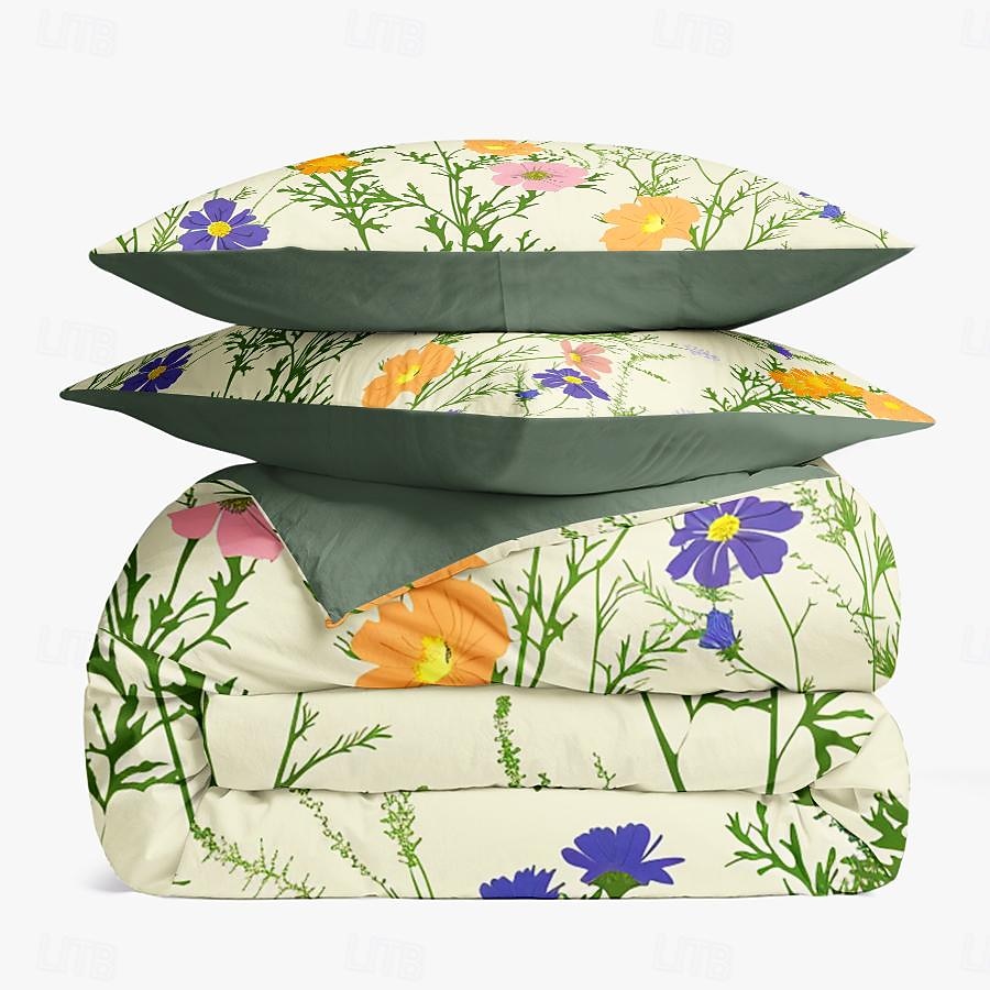 Planta flores capa de edredão conjunto de cama conjunto de 2 peças conjunto de 3 peças leve macio curto pelúcia engrossado feltro conjunto de cama quadrada de 2025 por $60.99 –P11