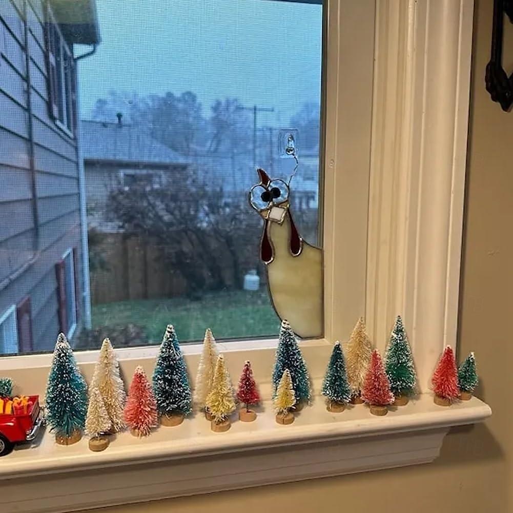 vicces kakas ólomüveg madár ablak sarok dekor, kakas udvari dekor, vicces ablak sarok dekor - kukucskáló kakas, kakasudvar dekor, madár ólomüveg, kézzel készített kukucskáló kakas 2025 - $15.99 –P5