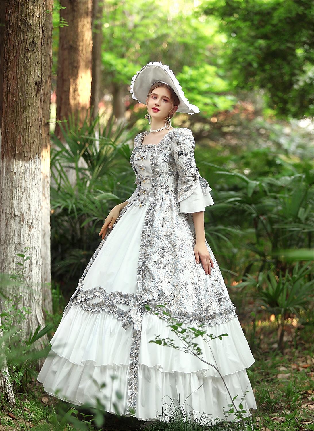 Viktoria Tarzı Retro Středověké Šaty Kostým na Večírek Plesové šaty Princeznovské Shakespeare Květiny Plesové šaty Dámské předvečer Všech svatých Karneval Valentýna Párty Večerní oslava Podium Dospělé 2025 - $181.99 –P2