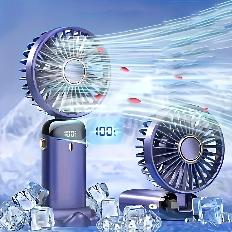 Foldable Personal Mini Fan – USB Rechargeable Handheld Fan with LED Display and 5 Speeds, for Home Office Travel Camping 2025 - $19.99 –P10