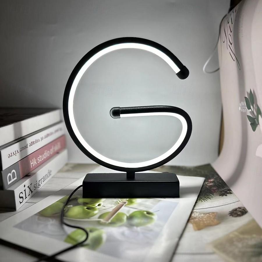 lampada da tavolo a led usb controllo touch curva - lampada da tavolo moderna a spirale lampada da comodino con 3 colori di luci a led del 2025 a $30.99 –P9