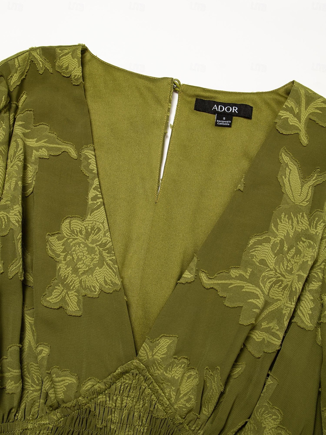 Mulheres Vestido elegante Verde Manga Curta Jacquard Jacquard Primavera Verão Decote V Vestido elegante Férias Encontro S M L de 2025 por $57.99 –P9