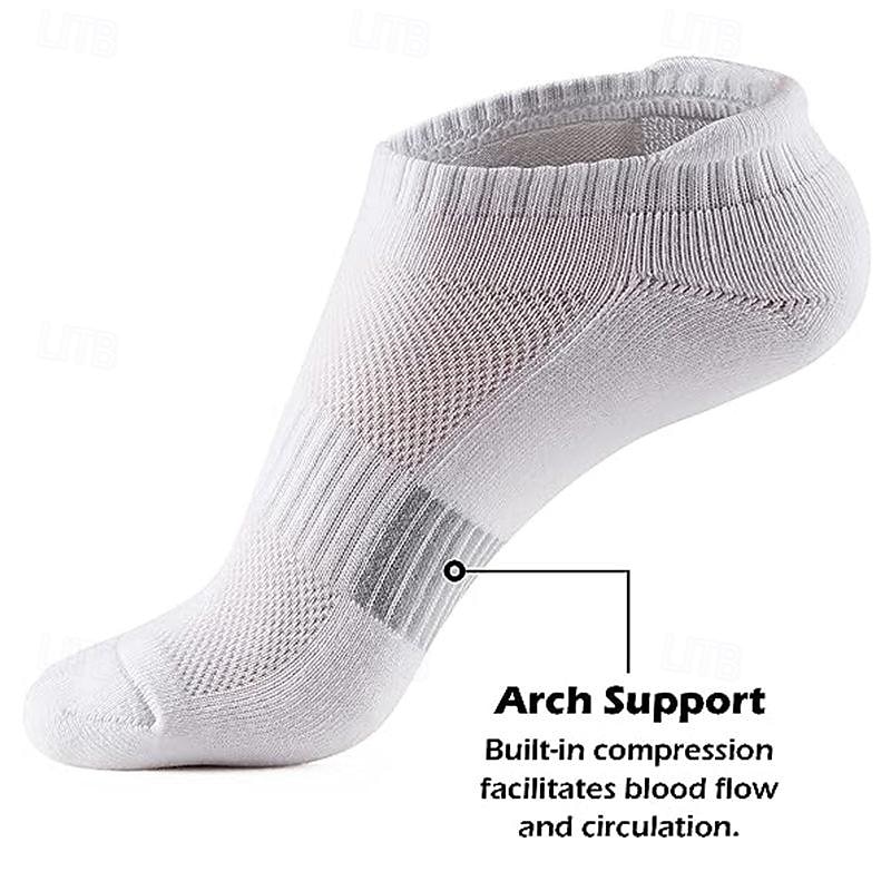 Men's 5 Pack Multi Packs Socks Ankle Socks Low Cut Socks Running Socks Casual Socks Black White Color Plain Sports & Outdoor Daily Vacation Basic Medium Spring Fall Fashion Casual 2025 - $7.99 –P8