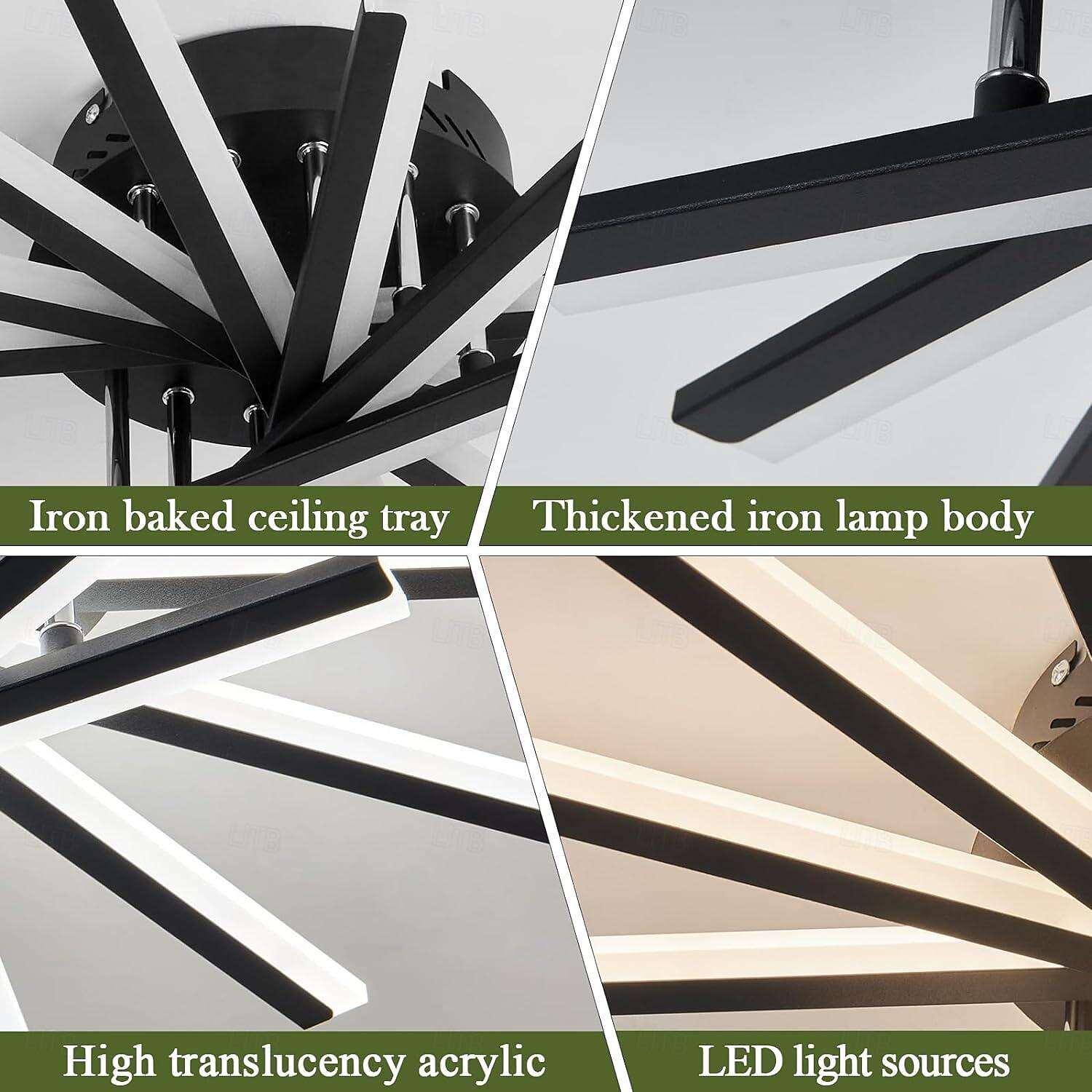 LED Acrylic Ceiling Lights with Optional Remote Control 5-Head 7-Head and 9-Head Modern Dimmable Embedded Chandelier Acrylic Ceiling Light Suitable for Kitchen Dining Room Living Room Bedroom 2025 - $223.19 –P2
