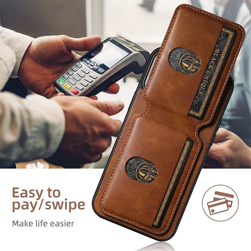 Custodia per telefono per iPhone 16 iPhone 15 Pro Max Plus iPhone 14 13 12 11 Pro Max Plus Cover posteriore con supporto Porta carte magnetico Retro TPU PC Pelle PU del 2025 a $20.99 –P6