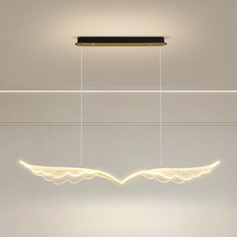 lampada a sospensione a led ali d'angelo 1 luce 120 cm acrilico piuma elettrolitico artistico stile nordico caffè sala da pranzo 110-240 v solo dimmerabile con telecomando del 2025 a $599.99 –P5
