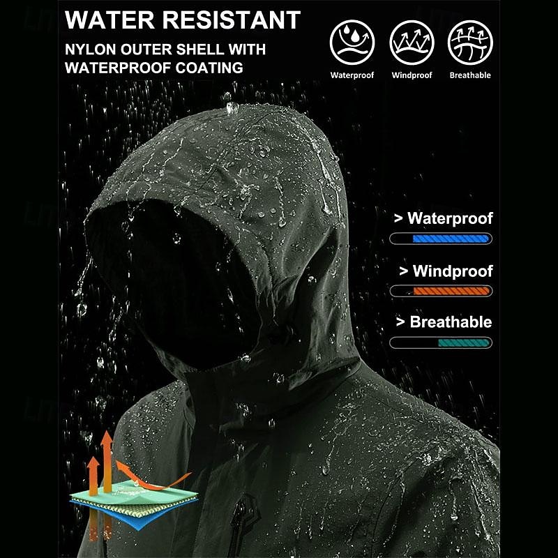 Муж. Куртка для туризма и прогулок Дождевая куртка для туризма и прогулок Дождевик Весна Осень на открытом воздухе Пэчворк Водонепроницаемость Быстровысыхающий Дышащий Жакет Односторонняя 2026 - $36.99 –P10