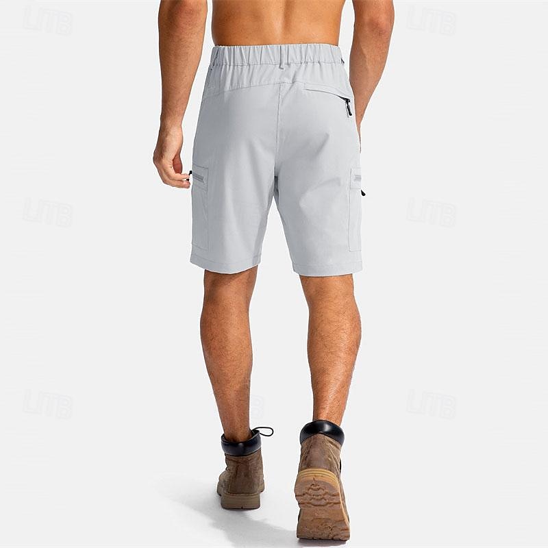 Муж. Спортивные шорты Шорты-карго Уличные шорты Шорты для туризма и прогулок Эластичная талия Карман на молнии Полотняное плетение Дышащий Быстровысыхающий Короткие 2026 - $39.99 –P9