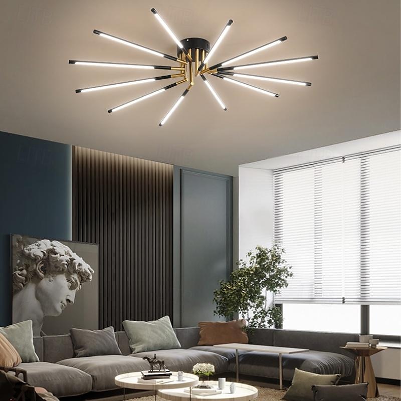πολυέλαιος οροφής led 13,5cm 8/10/12 κεφαλής ρυθμιζόμενος με ρυθμιζόμενο μεταλλικό επιμεταλλωμένο/βαμμένο φινίρισμα μοντέρνο σκανδιναβικό στυλ υπνοδωμάτιο σαλονιού 110-240v 38/64/80w μόνο με 2025 - $215.99 –P4