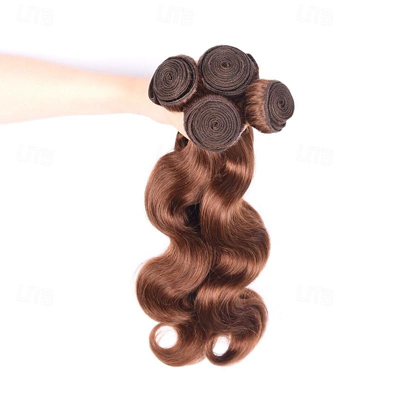 10-24 tuuman suklaanruskeat #4 body wave -niput brasilialaisen väriset hiukset nippu hiustenpidennykset hiukset kudotut luonnolliset raa'at hiukset 2025 - $120.99 –P8