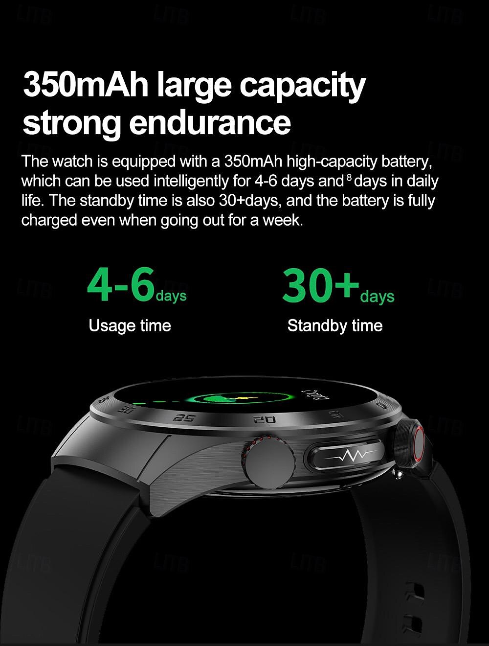 696 E800 Smart Watch 1.49 inch Smart Band Fitness Bracelet Bluetooth ECG+PPG Temperature Monitoring Pedometer Compatible with Android iOS Men Hands-Free Calls Message Reminder IP 67 46mm Watch Case 2025 - $96.99 –P20