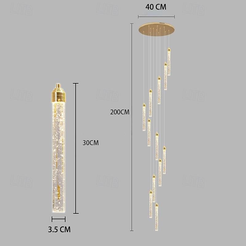 moderní led lustr 1/2/5/8/10/12/18 hlava stmívatelné světelné křišťálové závěsné svítidlo pro vysoký strop obývacího pokoje foyer chromová světla osvětlení současné stropní svítidlo lustry (12 2025 - $61.99 –P6