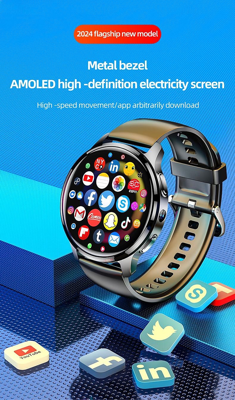 iMosi P68 Smart Watch 1.51 inch 4G LTE Cellular Smartwatch Phone 4G Pedometer Call Reminder Heart Rate Monitor Compatible with Smartphone Men GPS Hands-Free Calls Waterproof IP 67 46mm Watch Case 2025 - $142.19 –P1