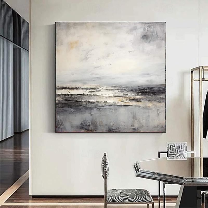 Abstract Skyline Painting hand painted Extra large wall art pain ting handmade gray landscape painting on canvas large wall art gold abstract mordern painting for Bedroom Living room painting 2025 - CAD $157.3 –P11