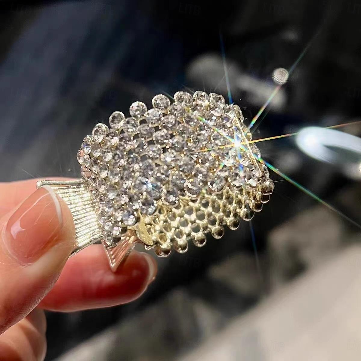 3 pièces, pinces à cheveux élégantes en strass brillant de qualité supérieure, boucles fixes pratiques pour queue de cheval à la mode, fournitures de fête décontractées pour femmes et filles, de 2025 ? $11.49 –P1