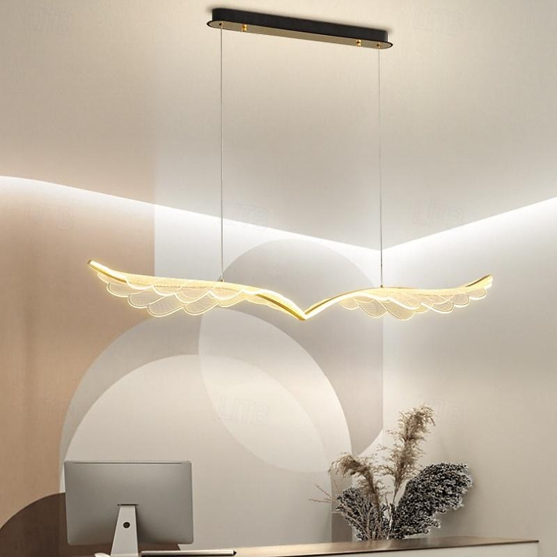 lampada a sospensione a led ali d'angelo 1 luce 120 cm acrilico piuma elettrolitico artistico stile nordico caffè sala da pranzo 110-240 v solo dimmerabile con telecomando del 2025 a $599.99 –P1