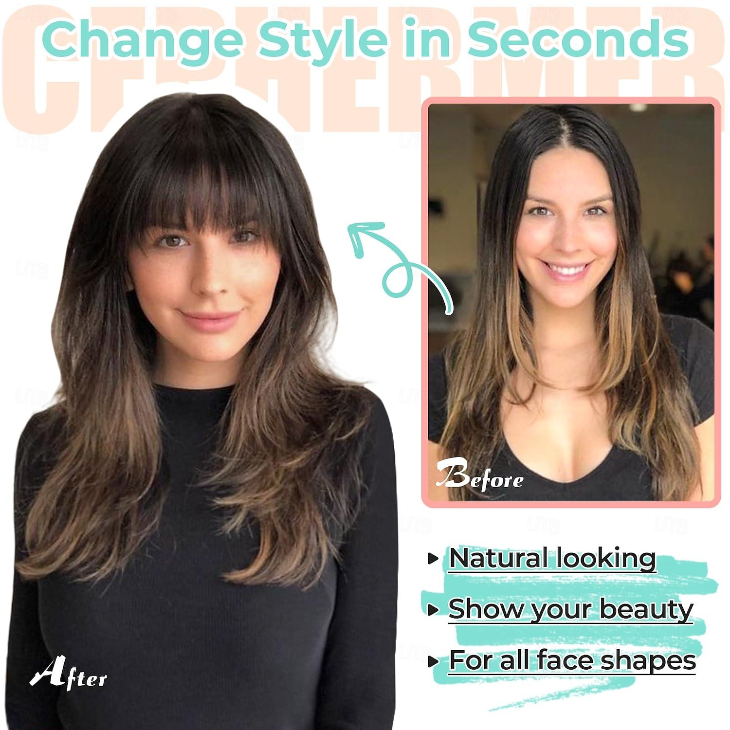 Чёлки Прямой Искусственные волосы Жен. 2026 - $14.49 –P10