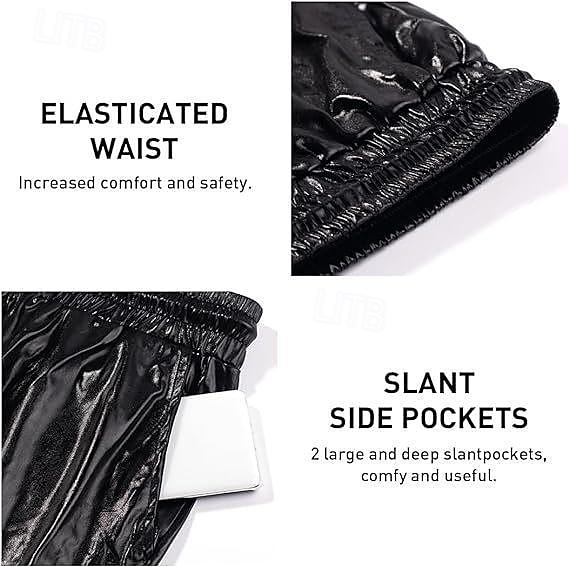 Hombre Pantalones cortos casuales Pantalones cortos de piel sintética Metálico Brillante Color sólido Deportes Corto Casual Discoteca Moda Casual Plata Negro Baja cintura Microelástico 2025 - $17.99 –P8