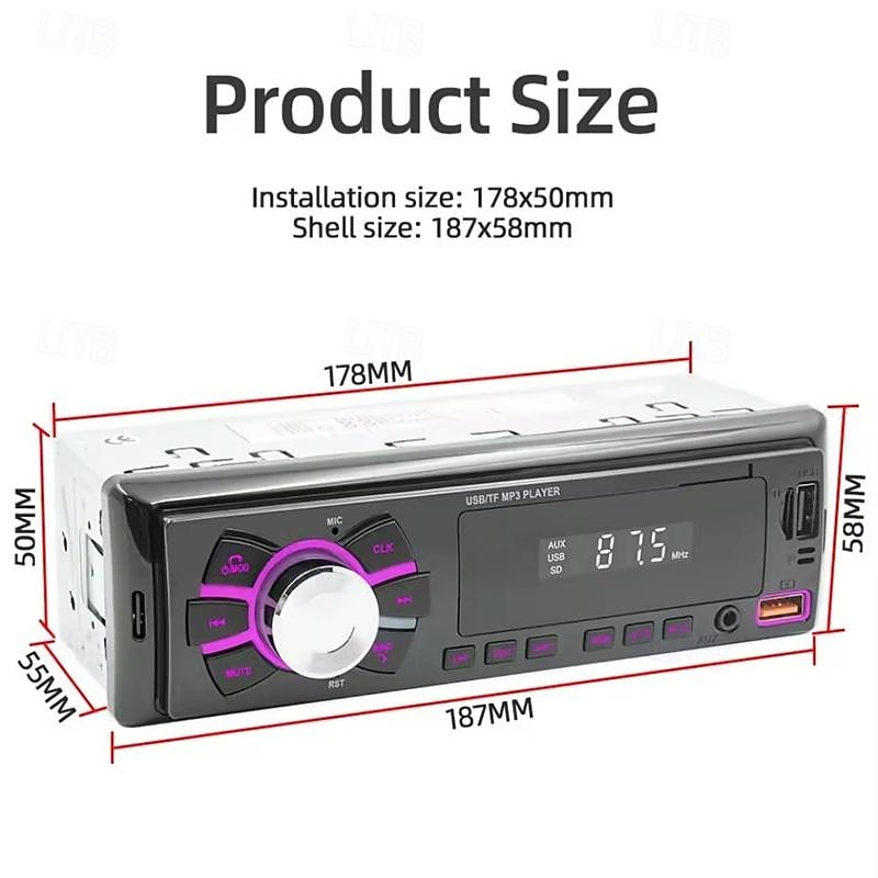 Car Radio Stereo Player Digital Bluetooth MP3 Player 60Wx4 FM Audio Stereo Music USB/SD with In Dash AUX Input 2025 - $35.99 –P5
