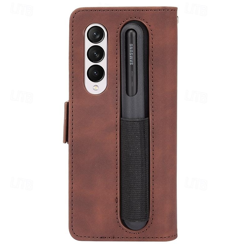 Phone Case For Samsung Galaxy Z Fold 5 Z Fold 4 Z Fold 3 Wallet Case Kickstand with Pen Slot Holder Card Slot Retro TPU PU Leather 2025 - $16.99 –P17