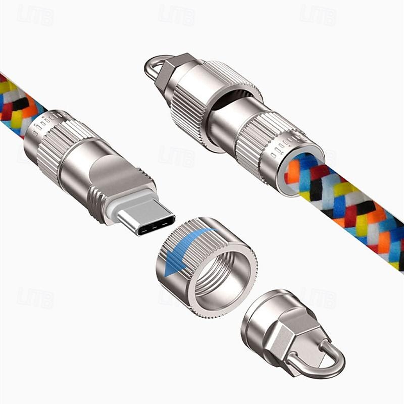 Cable de carga rápida USB C a C con cordón PD 60 W USB tipo C cargador de doble cabezal y cable de sincronización de datos compatible con teléfonos inteligentes Samsung Xiaomi Huawei Redmi Oneplus 2025 - $18.99 –P4