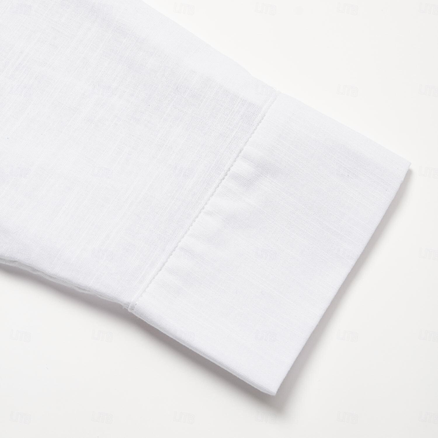 Per uomo Grafico Camicia Camicia di lino Camicia casual Manica Lunga Hawaiano Moda Casual Vacanza Quotidiano Camicia hawaiana Primavera & Autunno Bavero Stampato Bianco del 2025 a $17.99 –P4