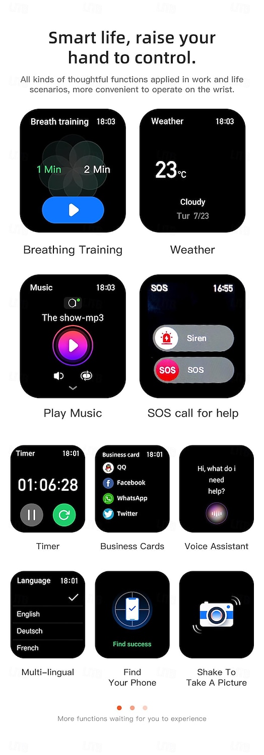 696 S50 Montre intelligente 2.02 pouce Smartwatch Montre Connectée Bluetooth ECG + PPG Podomètre Rappel d'Appel Compatible avec Android iOS Femme Hommes Mode Mains-Libres Rappel de Message IP 67 de 2025 ? $54.99 –P12