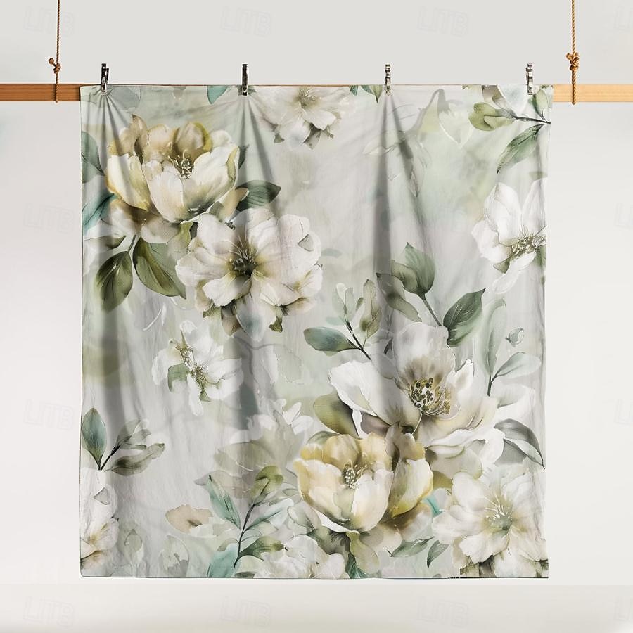 100 % bomull hvit blomst dynetrekk i plysj stoff 3-delt sett for sommer myk hudvennlig langvarig behagelig lettvekt 2025 - $60.99 –P13